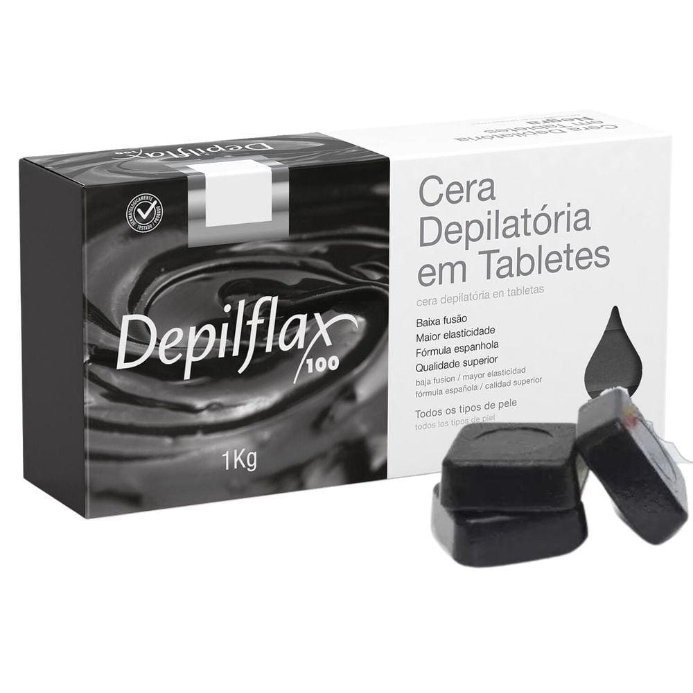 Cera Depilatória Depilflax Em Tabletes Negra 1Kg