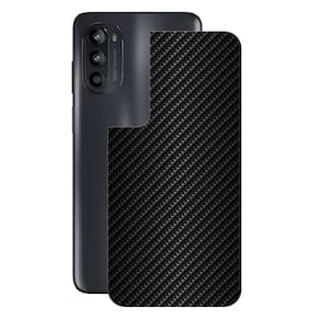 Película Para Moto G52 -Traseira Fibra Carbono Preta-Gshield