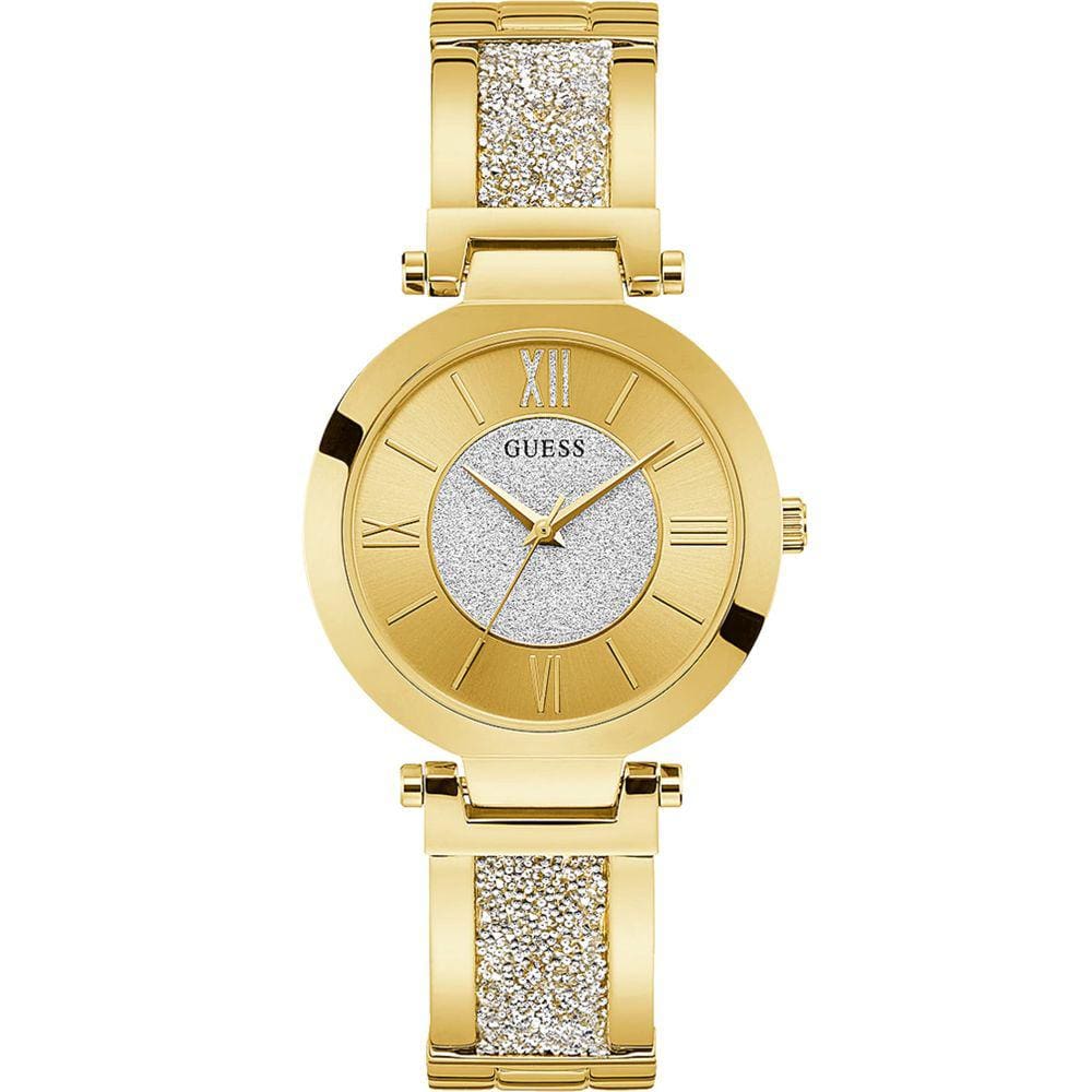Relógio GUESS feminino dourado strass W1288L2