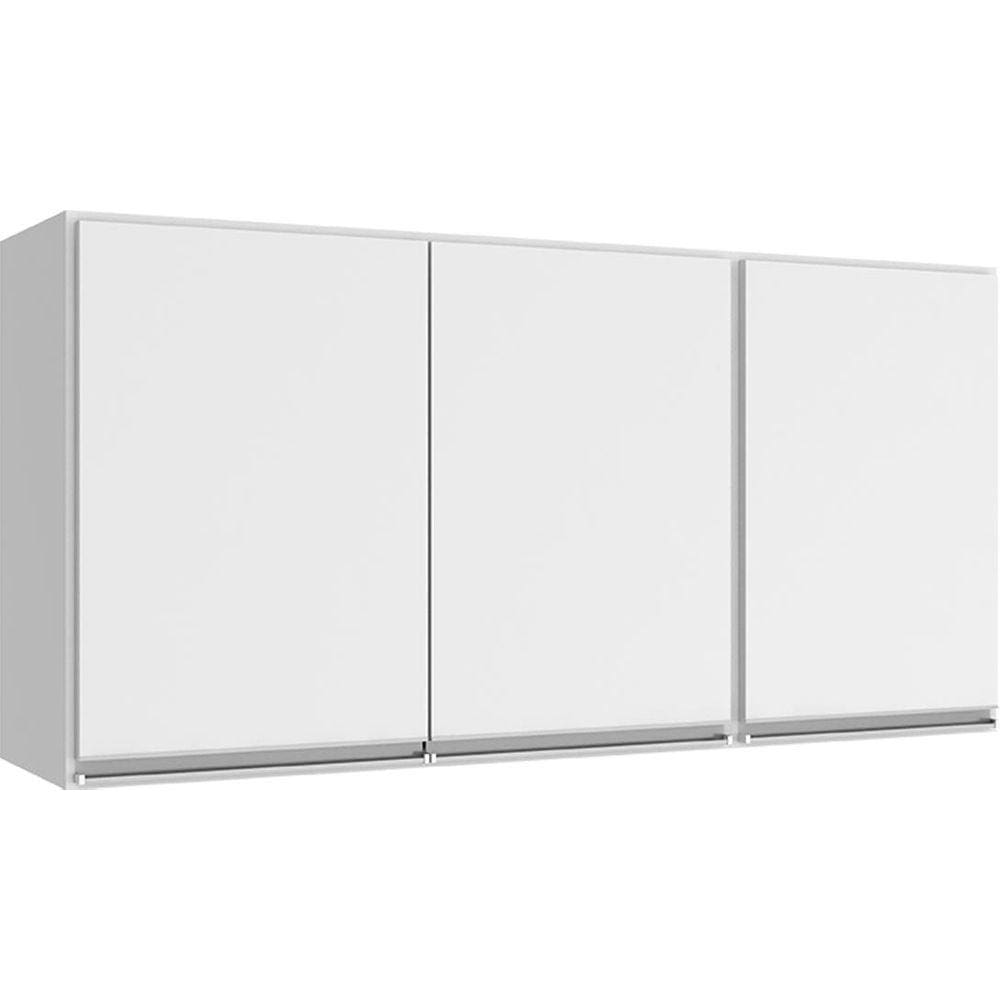 Armário Aéreo 3 Porta 120cm com Prateleira Evidence Cor Branco - Poliman Móveis