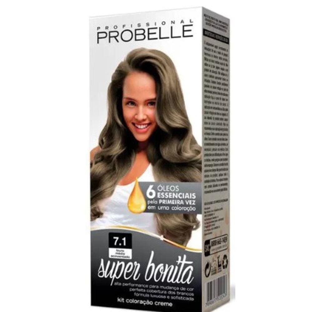 Tintura Probelle Super Bonita 7.1 Louro Medio Acinzentado