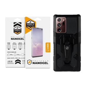 Kit Capa Case Capinha Clip E Pelicula Nano Gel Samsung Galaxy Note 20 Ultra - Gshield