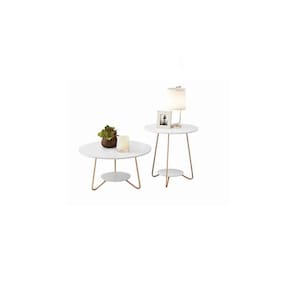 Conjunto Mesa De Centro E Apoio Liz Branco – EJ Móveis