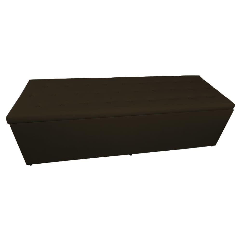 Calçadeira Báu Juliana 160cm Suede Marrom - Vallisa Decor