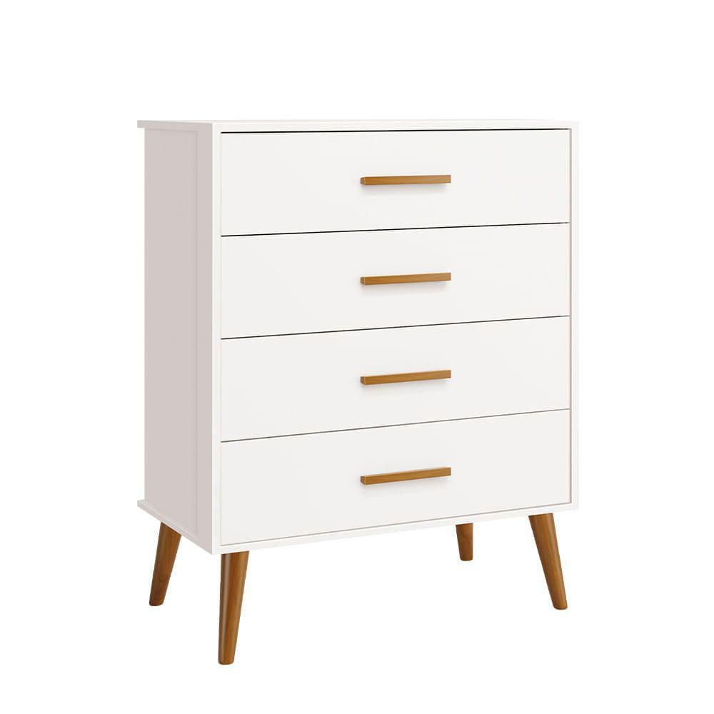 Cômoda Isis 4 Gavetas – Branco Fosco