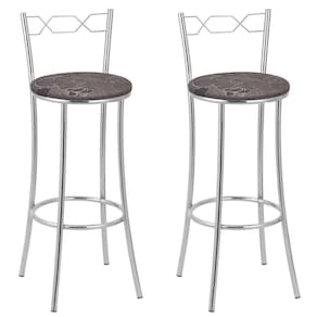 Kit 2 Banquetas Cromadas BC51-A B206 Cromado/Cinza