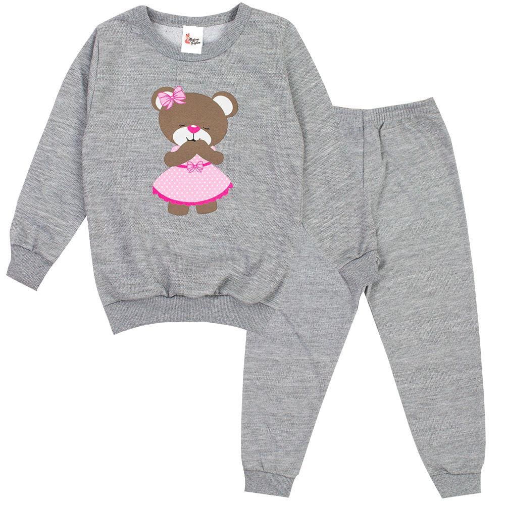 Conjunto Inverno Moletom de Bebê Menina Estampado