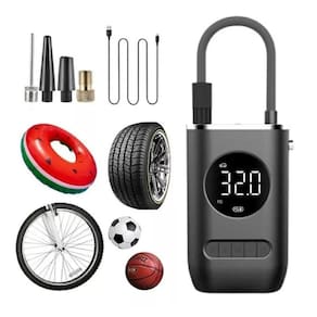 Calibrador Compressor De Ar Portátil Recarregável Enche Pneu de Carro Moto Bola