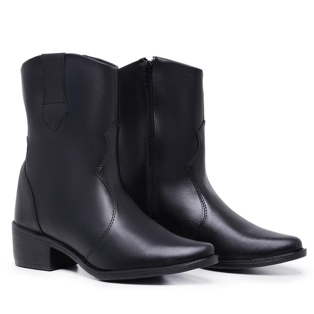 Bota Feminina Country Texana Zíper Cano Médio Confortável