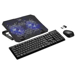 Kit Teclado E Mouse Sem Fio Multi + Cooler Note Bright Led Azul