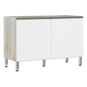 Balcão De Pia Sem Tamp 120cm Luci Legno Crem e Branco