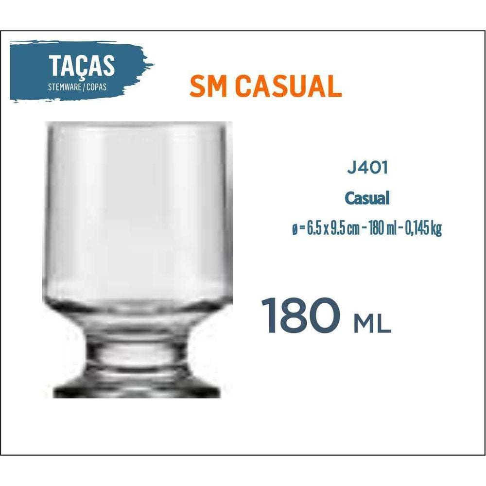 12 Copos Casual 180Ml - Água - Refrigerante - Suco - Batida