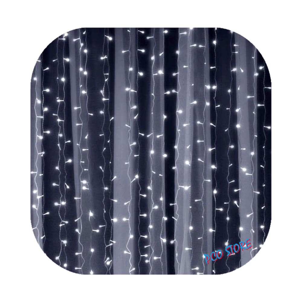 Cortina 500 Led 4,0m x 2,2m Fixo Branco Frio Decor Festa Casa Natal 110V