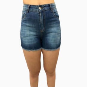 Shorts Riu Kiu Jeans Hot Paint Faixa Lateral 1355 Azul.