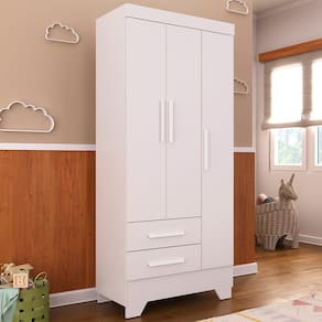 Guarda-Roupa Infantil Doce Sonho 3 Portas 2 Gavetas Branco - Panorama Móveis