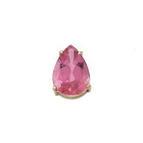 Pingente Gota Turmalina Pink 8X6Mm Em Ouro 18K