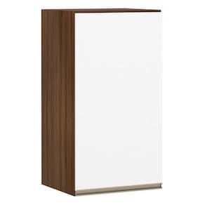 Armário Para Cozinha 35 Cm 1 Porta Dourado Com Branco Polar