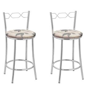 Kit 2 Banquetas Cromadas Bc51-c - E516 Cromada/Bege