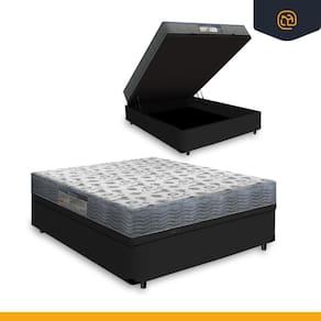 Cama Box Baú Viúva + Colchão D33 Ortobom Iso 100 128cm
