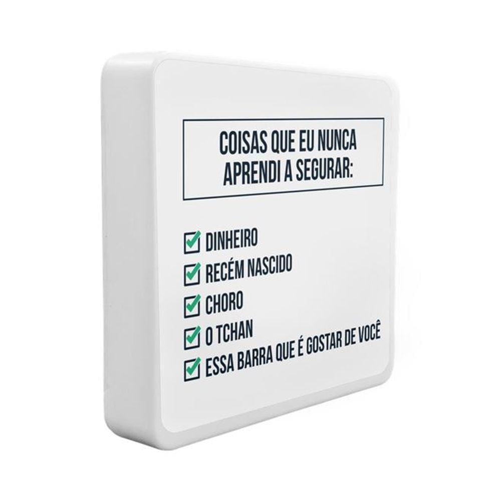 Luminária Box Slim Aprenda a Segurar USB