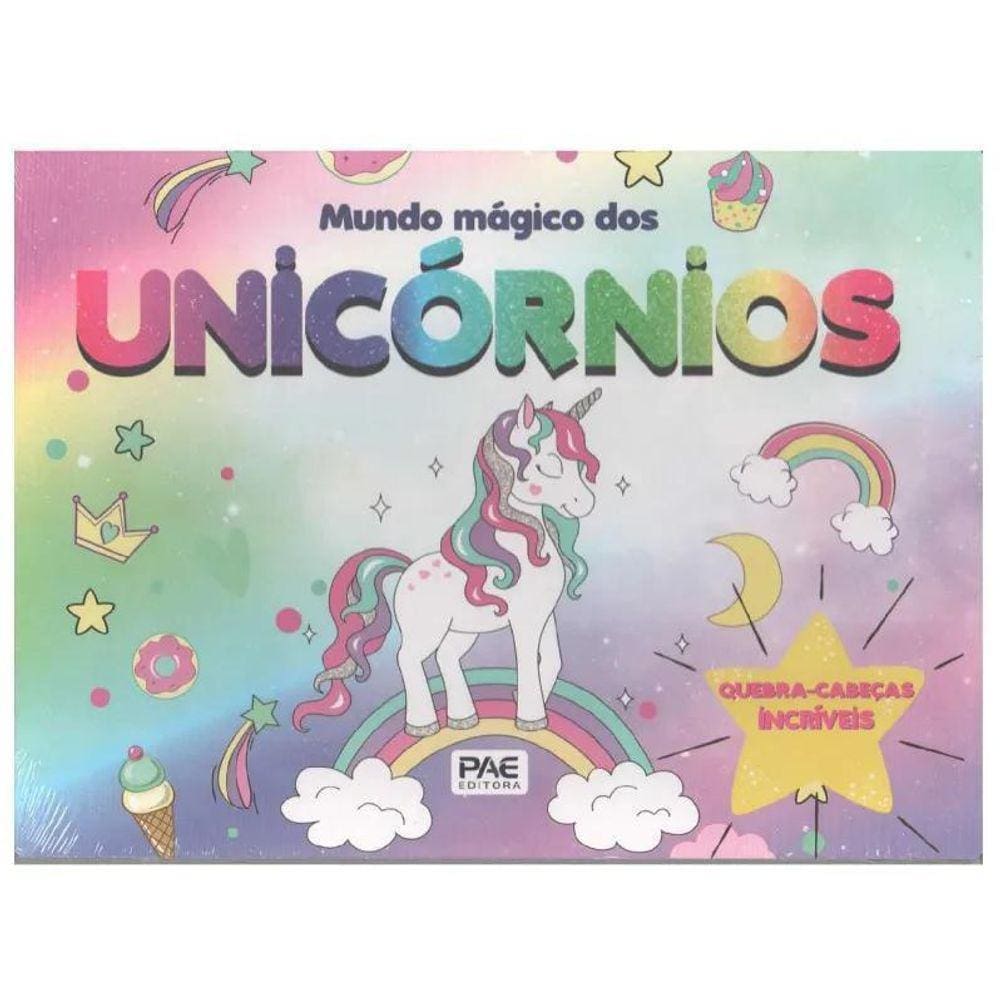 Livro Mundo Mágico Dos Unicórnios Rosa Quebra Cabeça