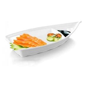 Barca Para Comida Japonesa 32 Cm Em Melamina Branco