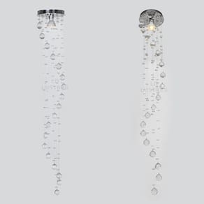 Kit 02 Lustres Modernos De Cristal Base 15cm De Diâmetro