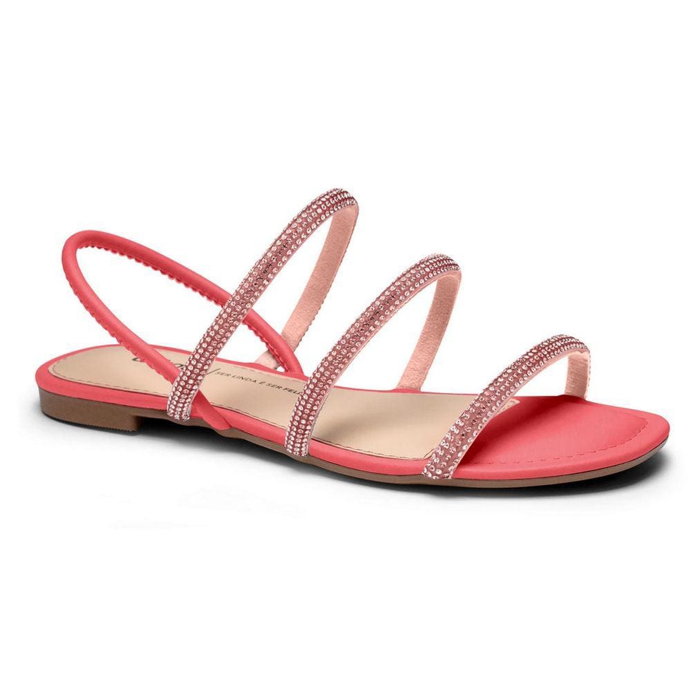 Sandalia Rasteira Feminina Tiras Stras Elastico Dakota Z9691