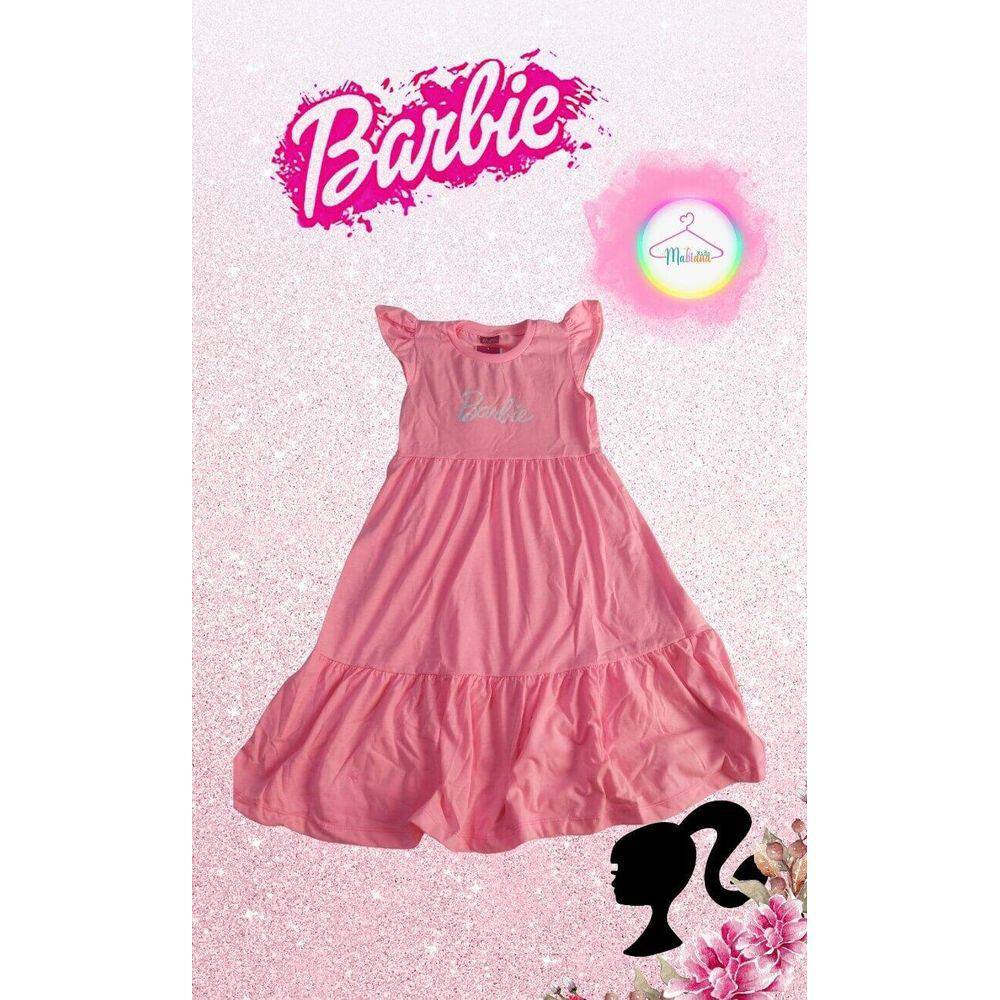 Vestido infantil rosa tema Barbie princesa