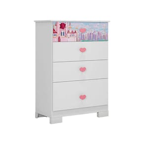 Cômoda 4 Gavetas Floresta Encantada Branco - Móveis Estrela