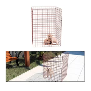 Cercado Móvel para Cachorro Coelho 4 Telas 80cm Altura Cercadinho Pet para Adestrar Filhotes Rose