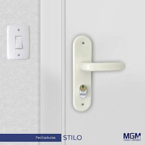 Fechadura Externa Espelho Aço Branca 40mm MGM Stilo
