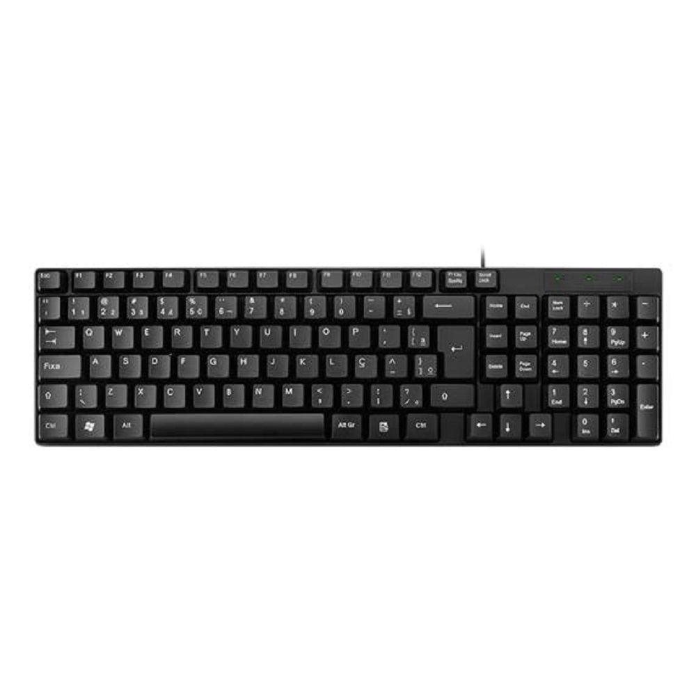 Teclado Básico Slim USB Design Compacto Prático Notebook Durável Digitação Confortável Computador