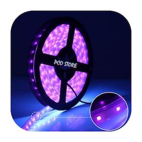 Fita De Led 5050 Ultravioleta 60 Led Negra Aquário 5m Prova D´água Ip67 12v