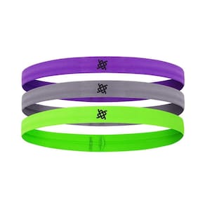 Faixa de Cabelo HUPI Kit 03 Roxo Cinza Verde