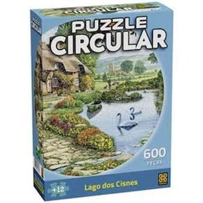 Quebra-Cabeca 600P Circular Lago Dos Cisnes 4379 - Grow