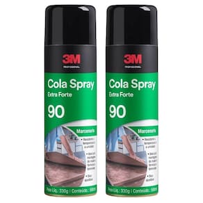 Kit com 2 Cola SPRAY 90 Marcenaria EXTRA Forte 330G 3M
