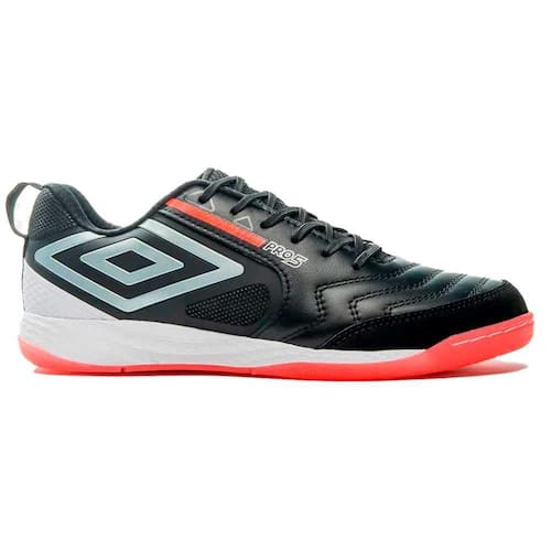 imagem-Chuteira Futsal Umbro Pro 5 Bump Preto e Coral