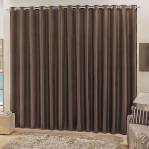 Cortina Roma 3,00M X 2,50M Tabaco Tecido Rafia Detalhado Para Sala Ou Quarto