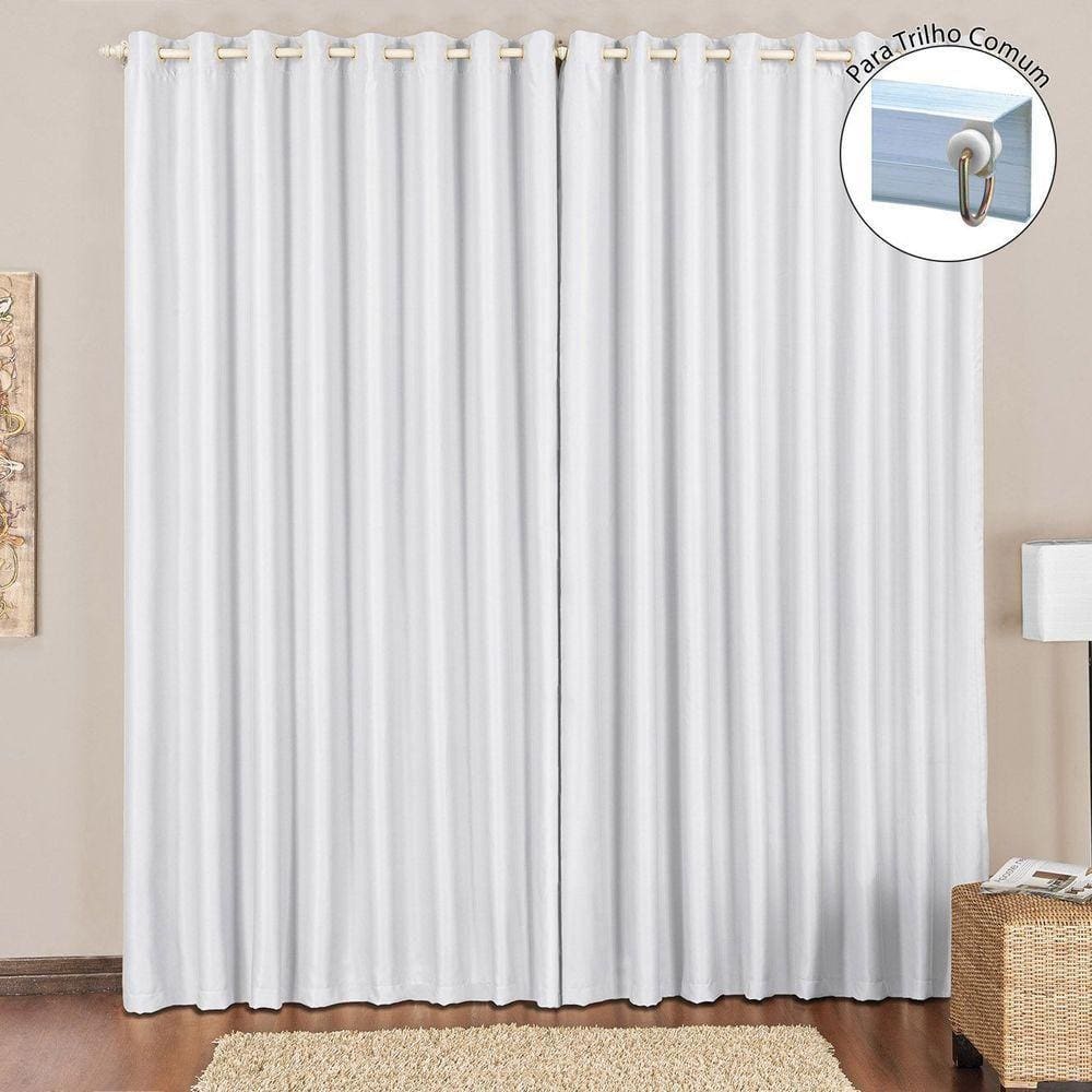 Cortina Tecido Blackout 2,00M X 1,70M Gelo Para Trilho Comum Sala Quarto Blecaute Corta Luz