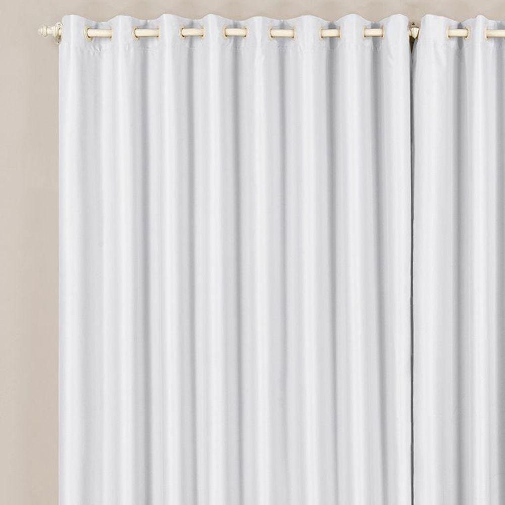 Cortina Tecido Blackout 3,00M X 2,60M Gelo Para Trilho Comum Blecaute Sala Quarto Nova
