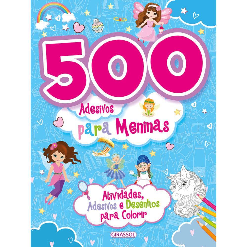 500 Adesivos Para Meninas - Azul