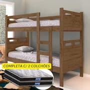Beliche Duas Camas Barreto Solteiro c/ 2 Colchões Probel  cor: Castanho