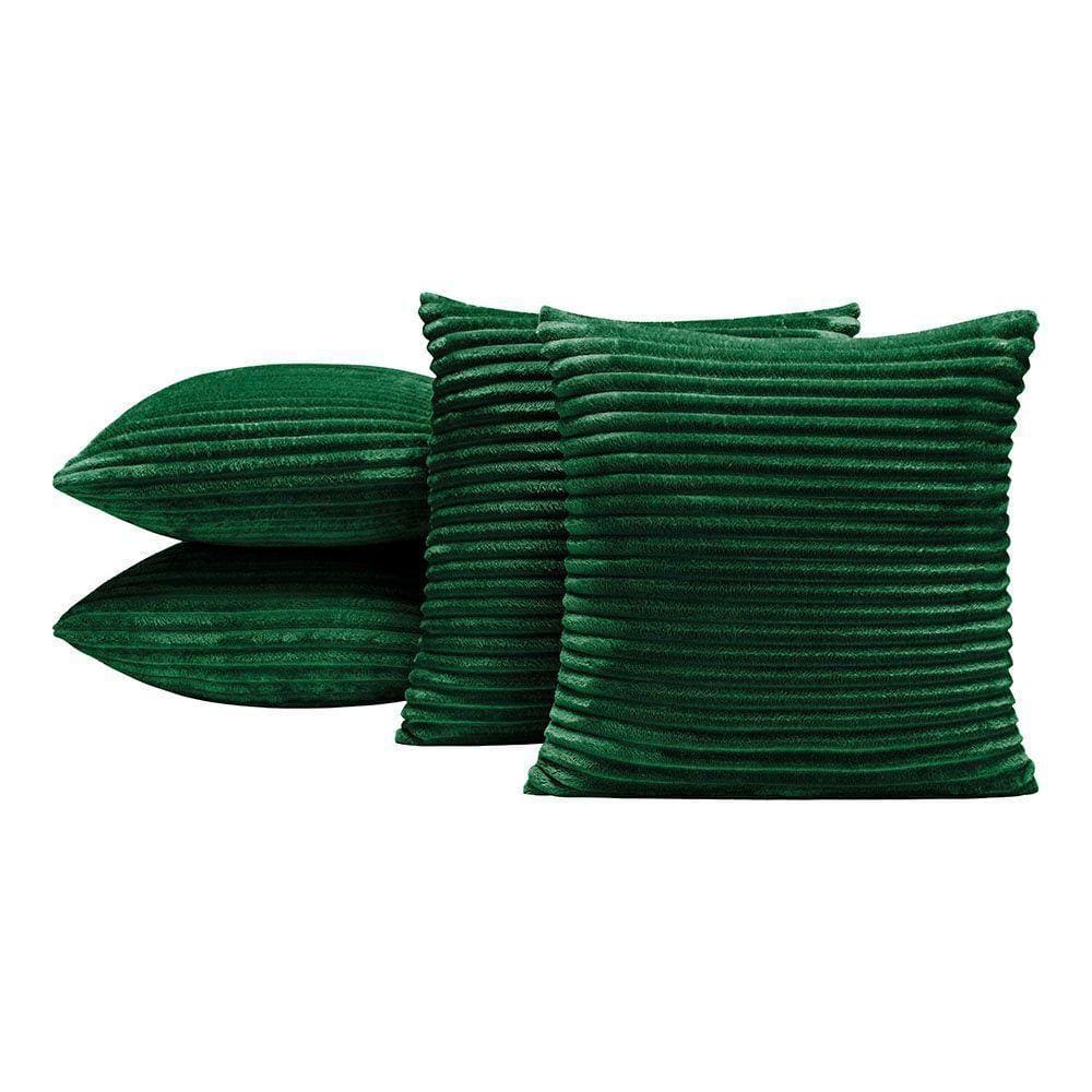 Kit 4 Almofadas Cheias Isabel 45X45 Tecido Jacquard Flannel Macio - Verde Esmeralda