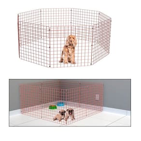 Cercado Móvel Cachorro Pequeno Porte Gato Cercadinho Articulado Pet 8 Telas 60cm Altura Rose