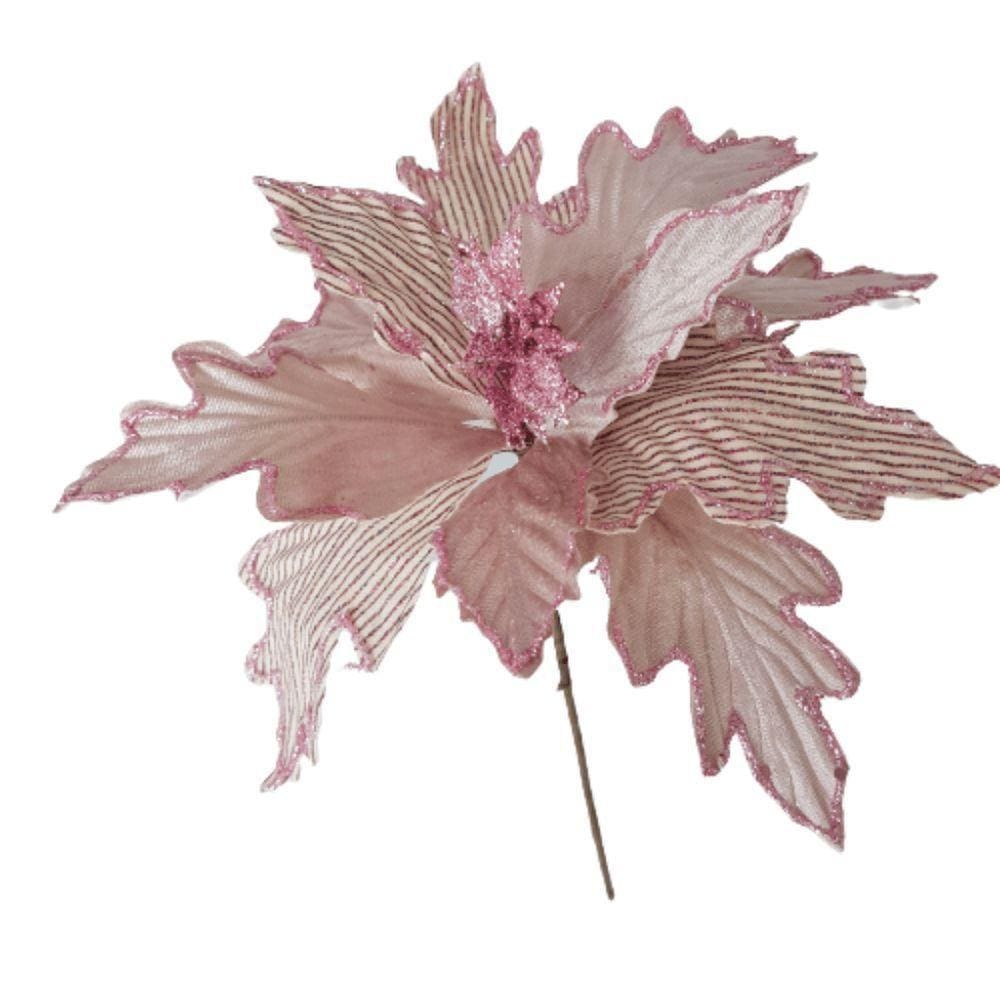 Flor Artificial Natal Rose 32cm