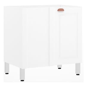 Balcão de Cozinha sem Tampo Canto Reto 80cm 1 Porta Cristal Luciane Móveis