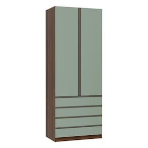 Guarda Roupa Solteiro 2 Portas 4 Gavetas 90 cm Prime Luciane Móveis