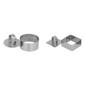 Kit Mini Forma Modeladora Redonda + Quadrada Inox P/ Doces