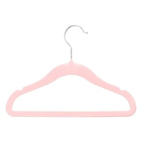 Cabide Veludo Infantil Slim Rosa  Kit 10 pçs